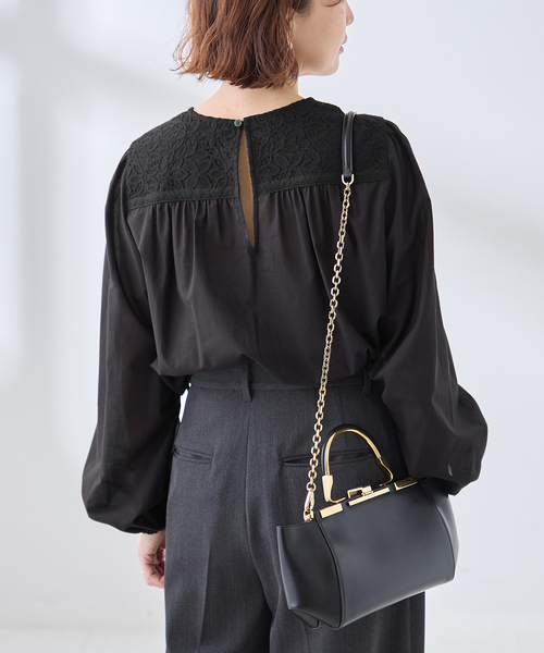 journal standard L'essage（ジャーナルスタンダードレサージュ）の「ボイルレースブラウス（シャツ/ブラウス・レディース・ホワイト/ブラック・FREE）」の7枚目の写真