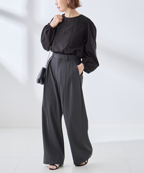 journal standard L'essage（ジャーナルスタンダードレサージュ）の「ボイルレースブラウス（シャツ/ブラウス・レディース・ホワイト/ブラック・FREE）」の8枚目の写真