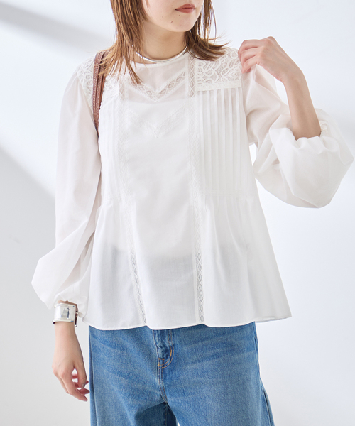 journal standard L'essage（ジャーナルスタンダードレサージュ）の「ボイルレースブラウス（シャツ/ブラウス・レディース・ホワイト/ブラック・FREE）」の10枚目の写真