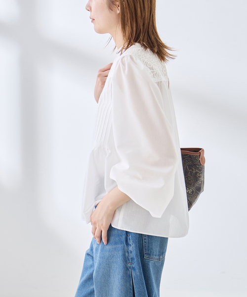 journal standard L'essage（ジャーナルスタンダードレサージュ）の「ボイルレースブラウス（シャツ/ブラウス・レディース・ホワイト/ブラック・FREE）」の11枚目の写真