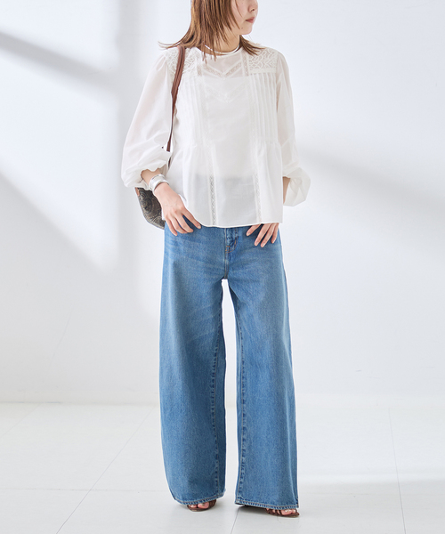 journal standard L'essage（ジャーナルスタンダードレサージュ）の「ボイルレースブラウス（シャツ/ブラウス・レディース・ホワイト/ブラック・FREE）」の13枚目の写真
