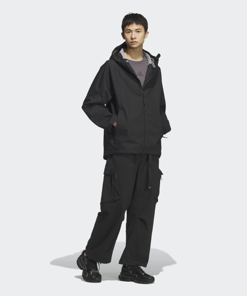 adidas(アディダス)の「シティエスケープ ルーズフィット デニム 2レイヤー ウーブン パーカー ジャケット / アディダス adidas(ブルゾン・メンズ・ブラック・XX-LARGE/3XL/LARGE/MEDIUM/SMALL/X-LARGE)」の3枚目の写真