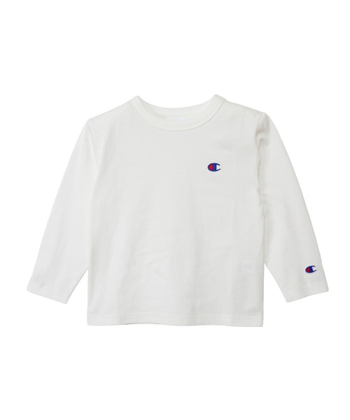 Champion(チャンピオン)の「【Champion/チャンピオン】キッズ ベーシック ロングスリーブTシャツ(ワンピース・キッズ・オフホワイト/グレー/その他30/オートミール/ブラック/オレンジ/ネイビー・130/150/160/100/110/120/140)」の2枚目の写真