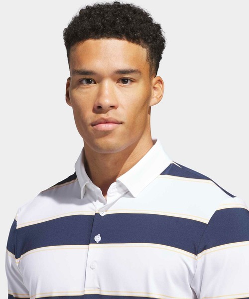 adidas（アディダス）の「アルティメット365+ ジャンボ ストライプ クライマクール ポロシャツ【adidas Golf/アディダスゴルフ】（ポロシャツ・メンズ・ホワイト×ブルー・XX-LARGE/3XL/LARGE/MEDIUM/SMALL/X-LARGE）」の3枚目の写真
