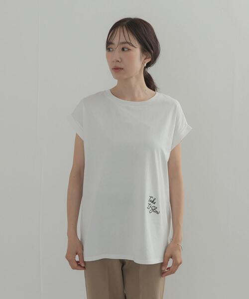 URBAN RESEARCH DOORS(アーバンリサーチドアーズ)の「刺繍ロゴTシャツ(Tシャツ/カットソー・レディース・チャコールグレー/オフホワイト・FREE)」の10枚目の写真