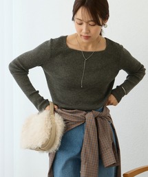 Aunely（オーネリー）の「【Aunely】美デコルテ2WAYネックニットプルオーバー<YOSOOIシリーズ>（Tシャツ/カットソー）」
