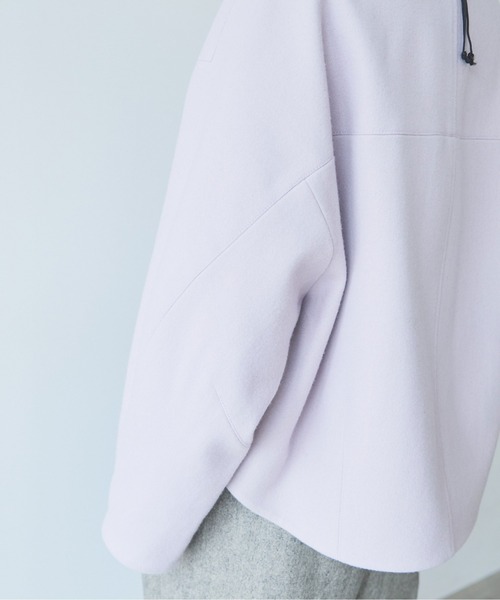 yuni(ユニ )の「super100 Wool cocoon double jacket(テーラードジャケット・レディース・パープル/チャコールグレー/ブラック/カーキ・FREE)」の9枚目の写真