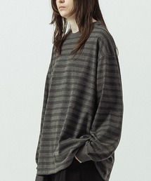 SLICK | 【SLICK/スリック】Narrow Border Oversized Drawstring T-shirt/ナローボーダー オーバーサイズドローストリングTシャツ(Tシャツ/カットソー)