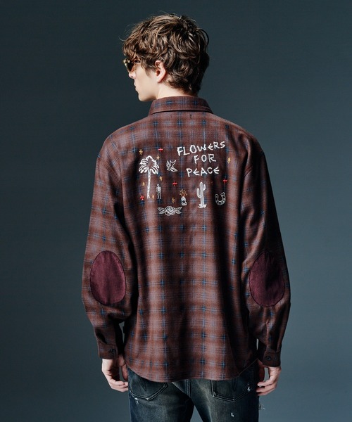 glamb(グラム)の「Mixture Check Shirt / ミクスチャーチェックシャツ(シャツ/ブラウス・メンズ・グリーン/ブラウン・M/L/S)」の2枚目の写真