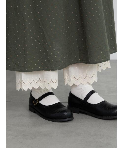 Samansa Mos2(サマンサ モスモス)の「裾スカラップレースペチパンツ(その他パンツ・レディース・キナリ/ベージュ/ブラック・F)」の2枚目の写真