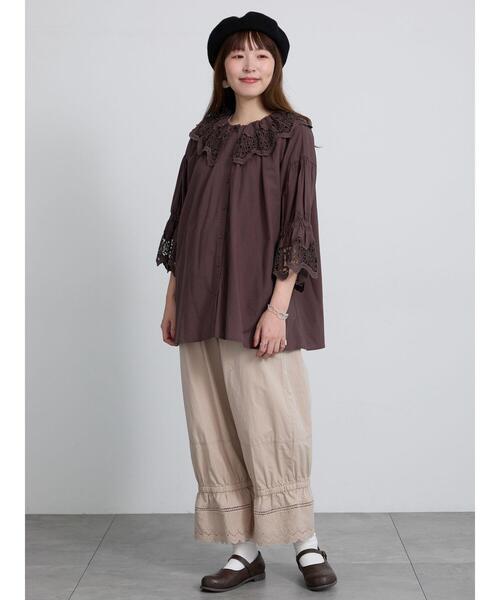 Samansa Mos2(サマンサ モスモス)の「裾スカラップレースペチパンツ(その他パンツ・レディース・キナリ/ベージュ/ブラック・F)」の17枚目の写真