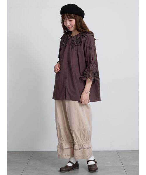 Samansa Mos2(サマンサ モスモス)の「裾スカラップレースペチパンツ(その他パンツ・レディース・キナリ/ベージュ/ブラック・F)」の18枚目の写真