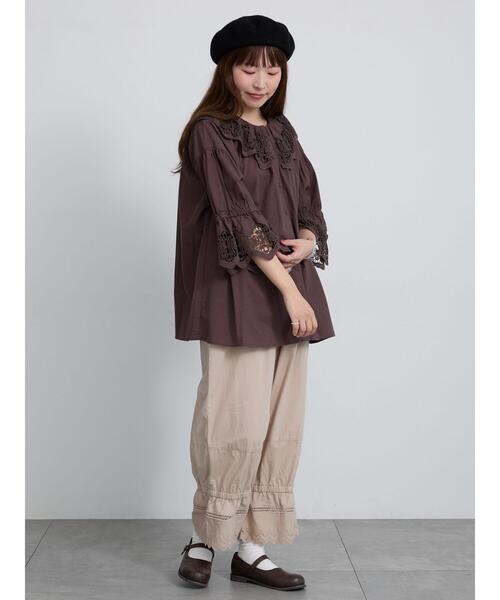 Samansa Mos2(サマンサ モスモス)の「裾スカラップレースペチパンツ(その他パンツ・レディース・キナリ/ベージュ/ブラック・F)」の19枚目の写真