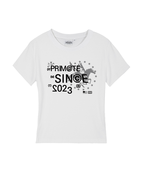 PRIMATE(プライメイト)の「ARCHIVE レディース スリムフィット 半袖Tシャツ 6 COLORS(Tシャツ/カットソー・レディース・カーキ/クリーム/ホワイト/チャコール/ブラック/ラベンダー・LARGE/SMALL/MEDIUM)」の1枚目の写真