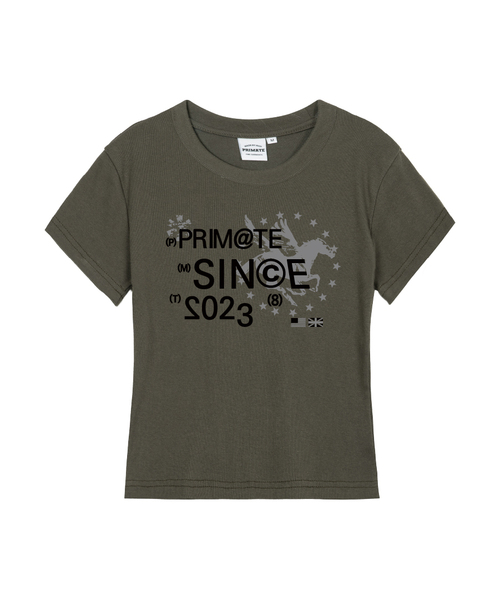 PRIMATE(プライメイト)の「ARCHIVE レディース スリムフィット 半袖Tシャツ 6 COLORS(Tシャツ/カットソー・レディース・カーキ/クリーム/ホワイト/チャコール/ブラック/ラベンダー・LARGE/SMALL/MEDIUM)」の5枚目の写真