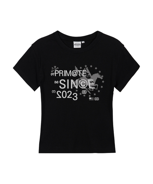 PRIMATE(プライメイト)の「ARCHIVE レディース スリムフィット 半袖Tシャツ 6 COLORS(Tシャツ/カットソー・レディース・カーキ/クリーム/ホワイト/チャコール/ブラック/ラベンダー・LARGE/SMALL/MEDIUM)」の2枚目の写真