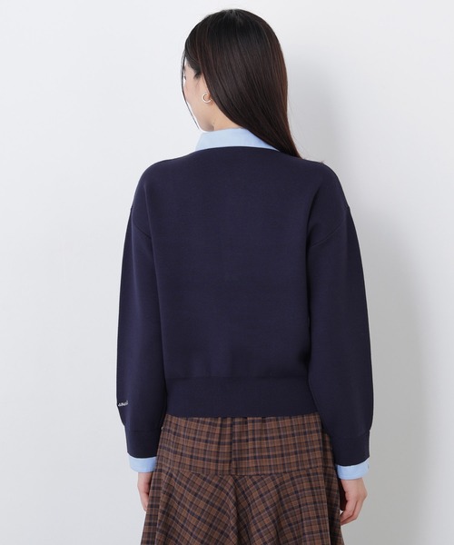 N.（N. Natural Beauty Basic）（エヌエヌナチュラルビューティーベーシック）の「シャツカラーロゴ刺繍ニット（ニット/セーター・レディース・グレー系その他/レッド系その他2/ネイビー系・FREE）」の20枚目の写真