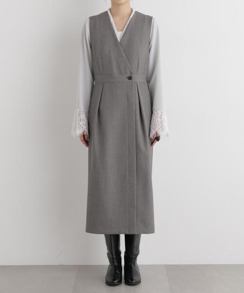 NANO universe(ナノユニバース)の「シャンブレーシャークスキンカシュクールワンピース(ワンピース・レディース・ブラウン/グレー・S/M)」の10枚目の写真