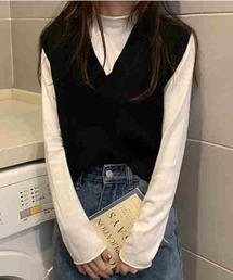 Vネックシンプルベスト
