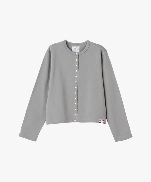 agnes b.(アニエスベー)の「オーガニックコットン メルトン 長袖 カーディガンプレッション "Le Classique"(カーディガン/ボレロ・レディース・ベージュ系その他・1/2/3)」の1枚目の写真