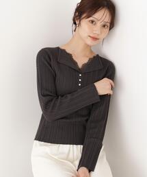 PROPORTION BODY DRESSING | ＜ａ＞レースレイヤード変形ヘンリーニット / 1216270919(ニット/セーター)