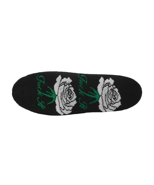 HUF(ハフ)の「FUCK IT ROSE CREW SOCKS(ソックス/靴下・メンズ・ブラック/ホワイト・O/S)」の4枚目の写真