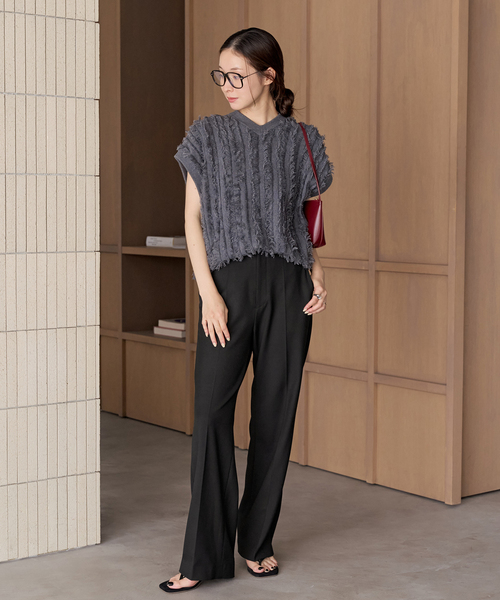 plage(プラージュ)の「Back brushing パンツ(その他パンツ・レディース・キャメル/アイボリー/ブラック・36/34/38)」の4枚目の写真