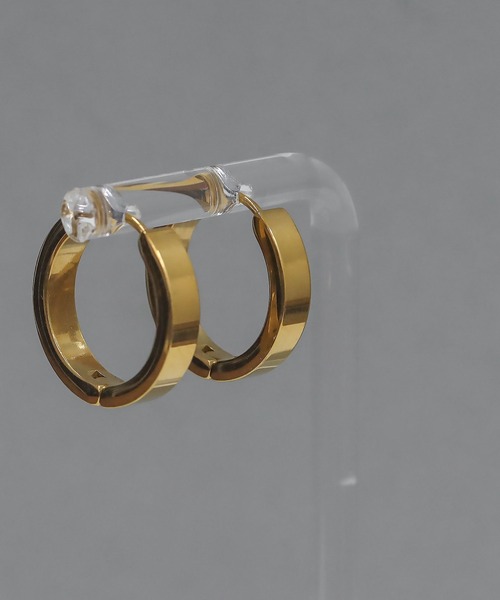 abaskdesign(アバスクデザイン)の「金属アレルギー対応 スクエアストーンフープピアス(ピアス(両耳用)・レディース・シルバー/ゴールド・FREE)」の15枚目の写真