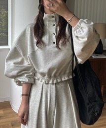 WILLFULLY（ウィルフリー）の「half button cropped stand collar sweat tops（スウェット）」