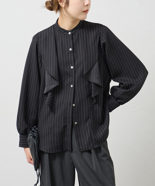 A PUPIL(アピューピル)の「A PUPIL/ア ピューピル 別注 FRL BL-VL ブラウス(シャツ/ブラウス・レディース・ブラック/ネイビー・MEDIUM)」の17枚目の写真