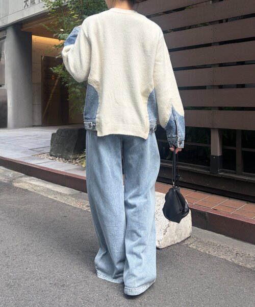 Jena espace merveilleux(ジェナ エスパスメルヴェイユ)の「デニムドッキングニット 秋服(ニット/セーター・レディース・アイボリー/グレー・FREE)」の21枚目の写真