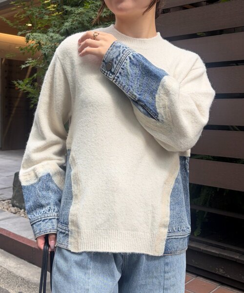 Jena espace merveilleux(ジェナ エスパスメルヴェイユ)の「デニムドッキングニット 秋服(ニット/セーター・レディース・アイボリー/グレー・FREE)」の22枚目の写真