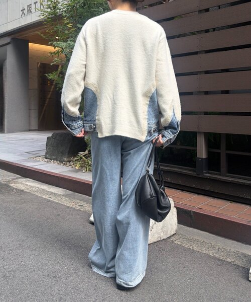 Jena espace merveilleux(ジェナ エスパスメルヴェイユ)の「デニムドッキングニット 秋服(ニット/セーター・レディース・アイボリー/グレー・FREE)」の16枚目の写真