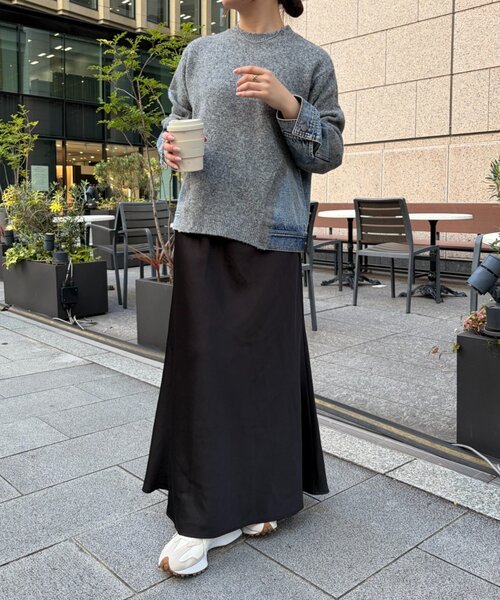 Jena espace merveilleux(ジェナ エスパスメルヴェイユ)の「デニムドッキングニット 秋服(ニット/セーター・レディース・アイボリー/グレー・FREE)」の17枚目の写真