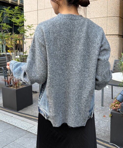 Jena espace merveilleux(ジェナ エスパスメルヴェイユ)の「デニムドッキングニット 秋服(ニット/セーター・レディース・アイボリー/グレー・FREE)」の10枚目の写真