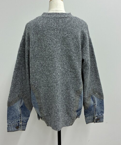 Jena espace merveilleux(ジェナ エスパスメルヴェイユ)の「デニムドッキングニット 秋服(ニット/セーター・レディース・アイボリー/グレー・FREE)」の7枚目の写真