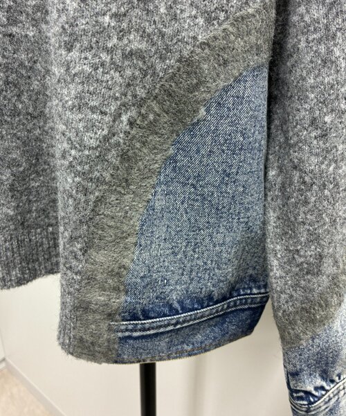 Jena espace merveilleux(ジェナ エスパスメルヴェイユ)の「デニムドッキングニット 秋服(ニット/セーター・レディース・アイボリー/グレー・FREE)」の8枚目の写真