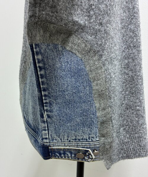 Jena espace merveilleux(ジェナ エスパスメルヴェイユ)の「デニムドッキングニット 秋服(ニット/セーター・レディース・アイボリー/グレー・FREE)」の4枚目の写真