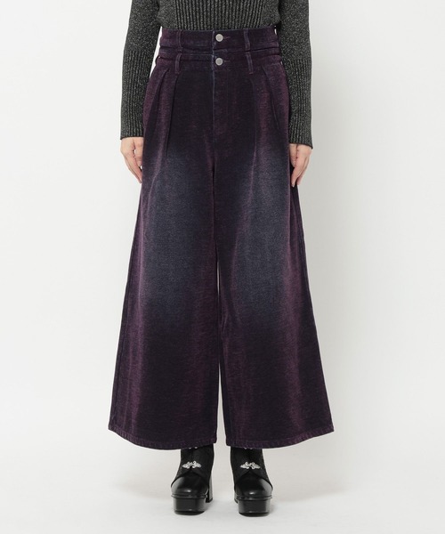 HARE(ハレ)の「【Lサイズ展開あり】ダブルウエストフロッキーデニムパンツ(HARE)(デニムパンツ・レディース・ブラック/パープル/ボルドー・LARGE/FREE)」の18枚目の写真