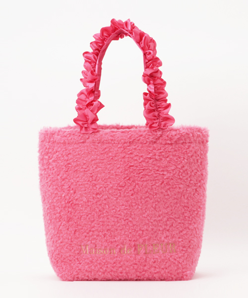 Maison de FLEUR（メゾンドフルール）の「ﾋﾟﾝｸﾌｧｰﾌﾘﾙﾊﾝﾄﾞﾙﾄｰﾄMﾊﾞｯｸﾞ 