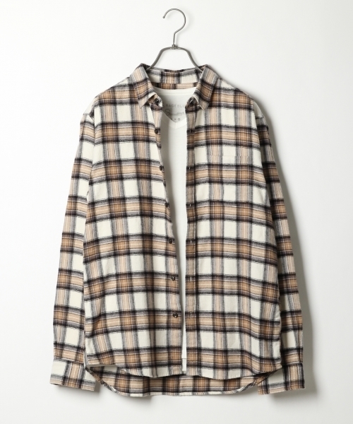 RAGEBLUE（レイジブルー）の「起毛チェックシャツ/733811（シャツ/ブラウス・メンズ・グレー系その他/ブルー/キャメル/レッド系その他/グリーン/ベージュ/レッド・LARGE/MEDIUM/X-LARGE/SMALL）」の3枚目の写真