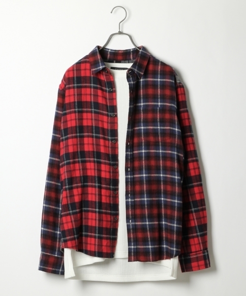 RAGEBLUE（レイジブルー）の「起毛チェックシャツ/733811（シャツ/ブラウス・メンズ・グレー系その他/ブルー/キャメル/レッド系その他/グリーン/ベージュ/レッド・LARGE/MEDIUM/X-LARGE/SMALL）」の7枚目の写真