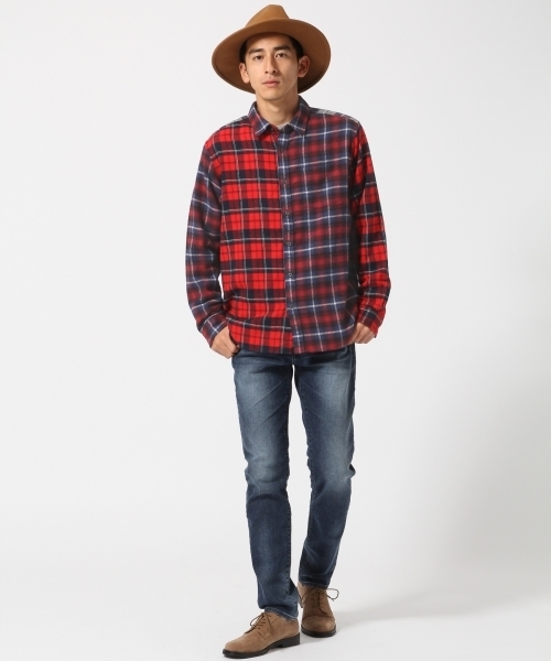 RAGEBLUE（レイジブルー）の「起毛チェックシャツ/733811（シャツ/ブラウス・メンズ・グレー系その他/ブルー/キャメル/レッド系その他/グリーン/ベージュ/レッド・LARGE/MEDIUM/X-LARGE/SMALL）」の10枚目の写真