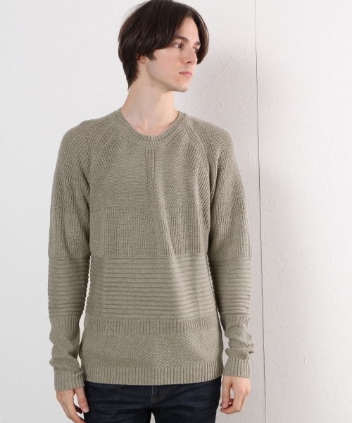 GLOBAL WORK（グローバルワーク）の「７ゲージストラクチャーＭＩＸプルオーバー/727623（ニット/セーター・メンズ・ブラック/ホワイト/グレー/ベージュ/ネイビー・X-LARGE/LARGE/MEDIUM/SMALL）」の4枚目の写真