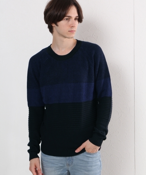 GLOBAL WORK（グローバルワーク）の「７ゲージストラクチャーＭＩＸプルオーバー/727623（ニット/セーター・メンズ・ブラック/ホワイト/グレー/ベージュ/ネイビー・X-LARGE/LARGE/MEDIUM/SMALL）」の5枚目の写真