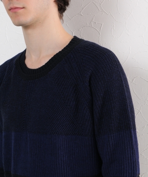 GLOBAL WORK（グローバルワーク）の「７ゲージストラクチャーＭＩＸプルオーバー/727623（ニット/セーター・メンズ・ブラック/ホワイト/グレー/ベージュ/ネイビー・X-LARGE/LARGE/MEDIUM/SMALL）」の9枚目の写真