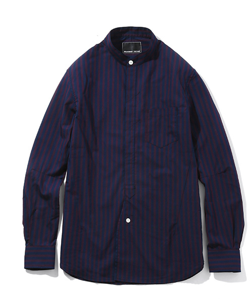 NUMBER (N)INE（ナンバーナイン）の「BAND COLLAR FLY FRONT SHIRTS_STRIPE（シャツ/ブラウス・メンズ・ホワイト×ネイビー/ブラック×グレー/マルチ/ネイビー・3/4/2）」の3枚目の写真