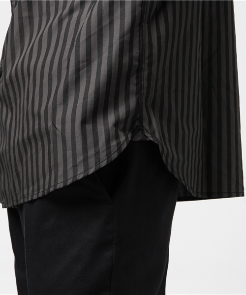 NUMBER (N)INE（ナンバーナイン）の「BAND COLLAR FLY FRONT SHIRTS_STRIPE（シャツ/ブラウス・メンズ・ホワイト×ネイビー/ブラック×グレー/マルチ/ネイビー・3/4/2）」の9枚目の写真