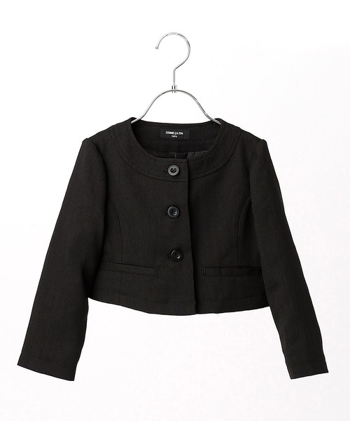 COMME CA ISM(コムサイズム)の「ノーカラージャケット(100cm-130cm)(ノーカラージャケット・キッズ・ブラック/ホワイト・110cm/120cm/130cm/100cm)」の2枚目の写真