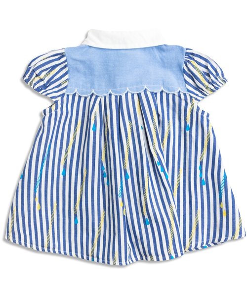 Petit jam（プチジャム）の「ストローストライプのシャツブラウス（シャツ/ブラウス・キッズ・イエロー/ブルー・90/95/100/120/110/130/80）」の5枚目の写真